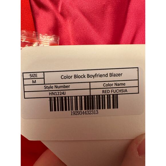 English Factory Red and Pink Blazer - Picture 8 of 10